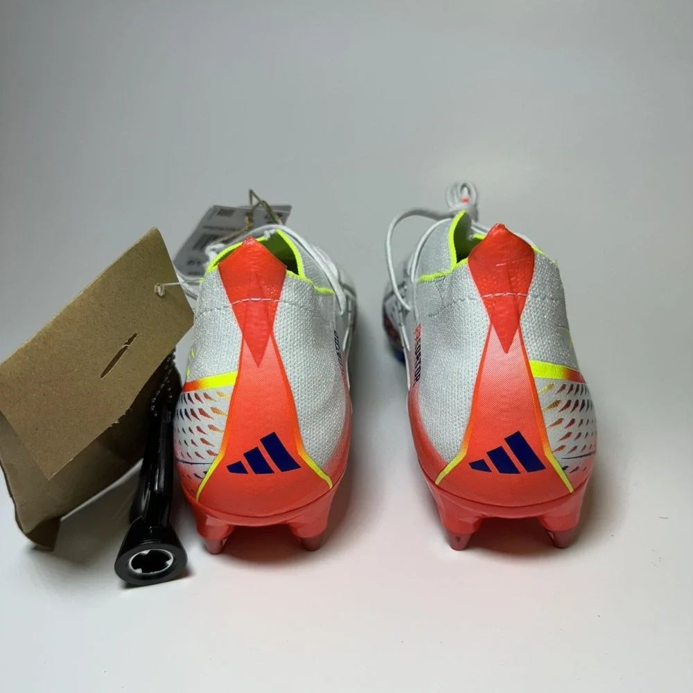 Adidas Predator Edge.1 SG White Blue Soccer Cleats Men's 5.5 Women's 6.5